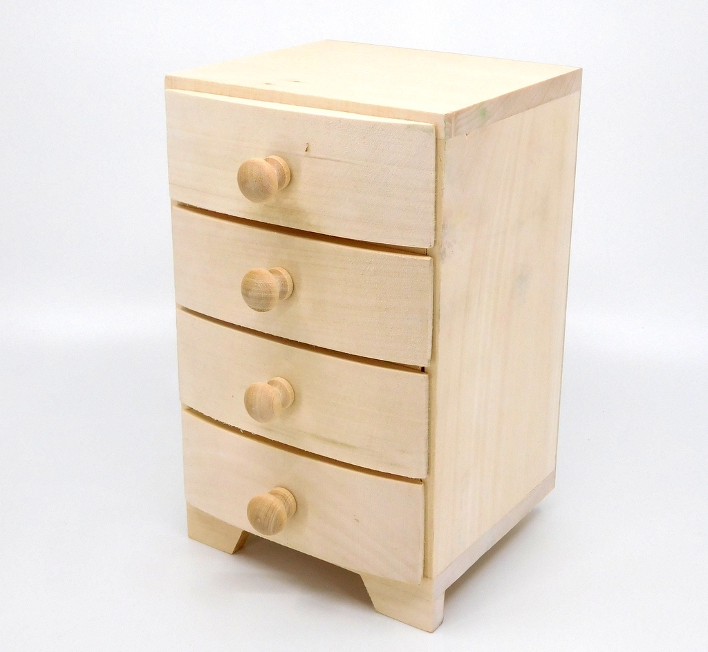 unpainted wooden chest