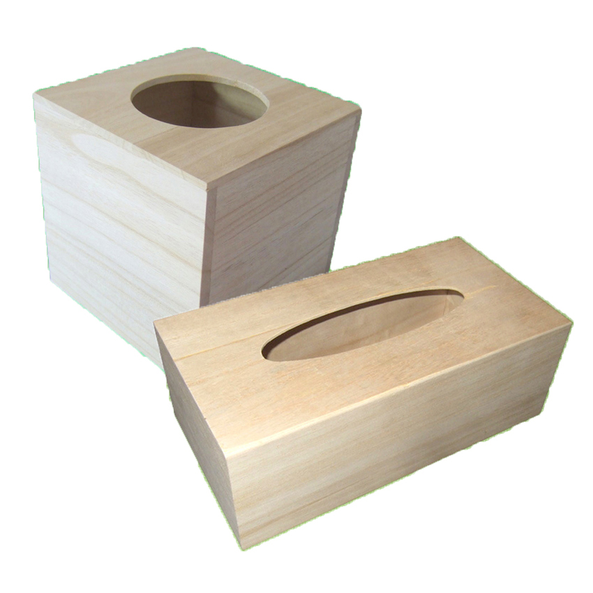 plain wooden tissue box cover
