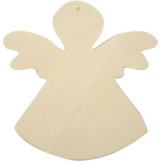 Pack of 6 NEW Wooden Angels with Hanging Holes