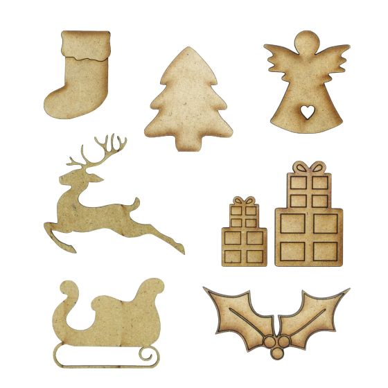 Large MDF Laser Cut Christmas Eve Box or Gift Box Decorations - Shapes - Toppers