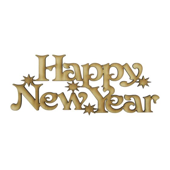 Wooden ' Happy New Year ' Topper Lettering / Wording 17cm x 6.5cm