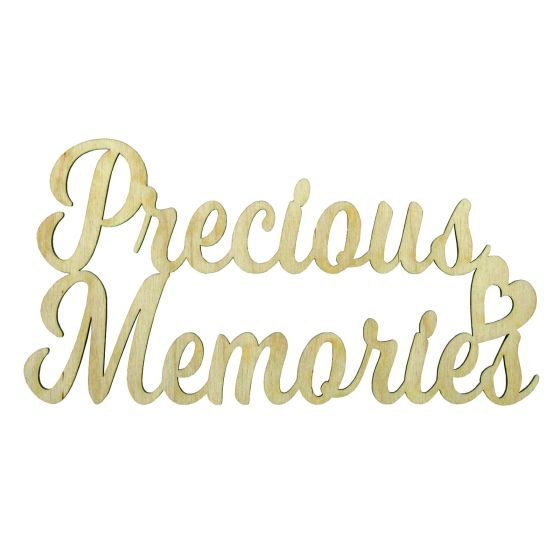 Wooden 'Precious Memories' Topper/Lettering/Wording - 19.5cm x 10cm