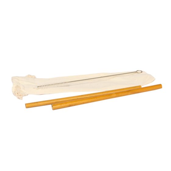 Bamboo Straws with Jute Bag