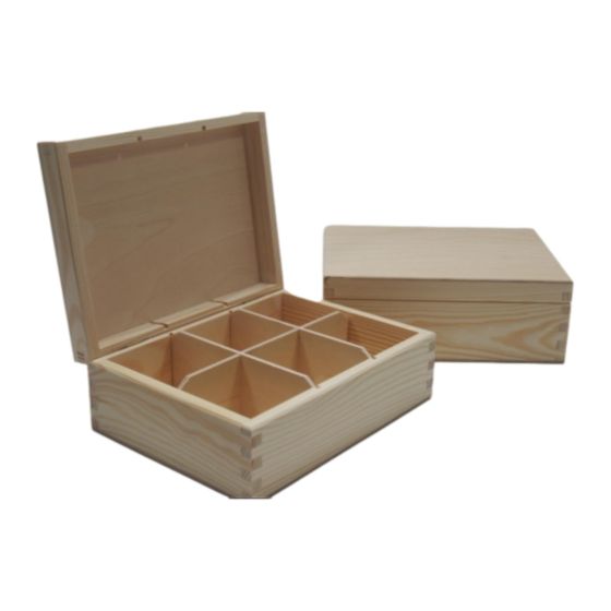 6 Compartment Luxury Solid Pine Tea Box/Storage Box