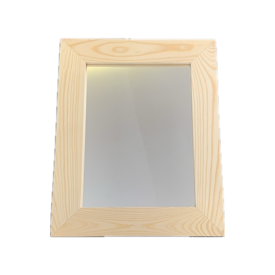 31cm Rectangular Wall Mirror in Solid Pine - Hang Portrait or Landscape