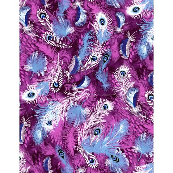 Decopatch Paper C 577 - Purple with Peacock Tail Feathers - 3 sheets