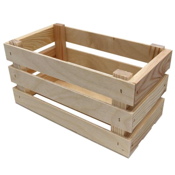 23.5cm Slatted Pine Crate