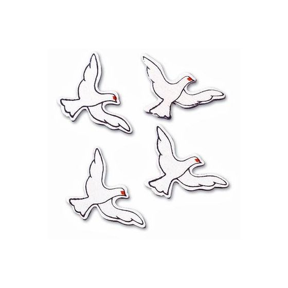 SALE - END OF LINE - 15 White Painted Wooden Dove Decorations 