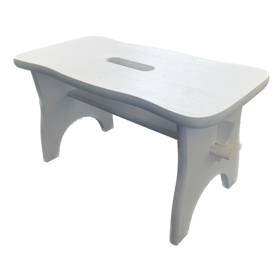 Luxury White Painted Wooden Stool with Handle Hole