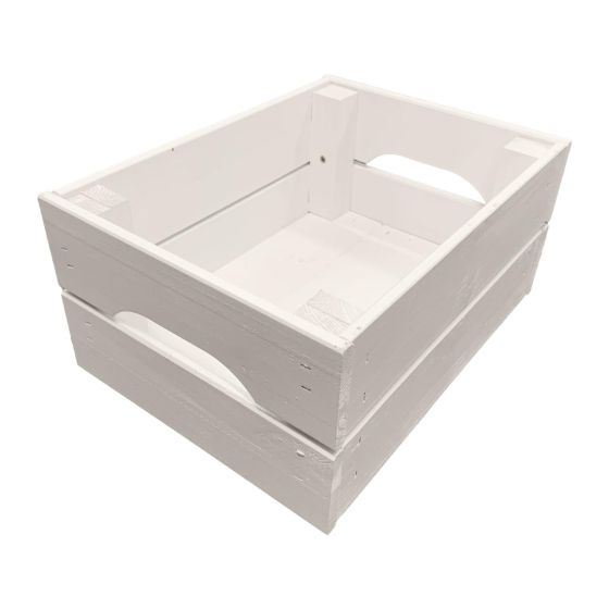 31cm White Slatted Crate Flatpacked