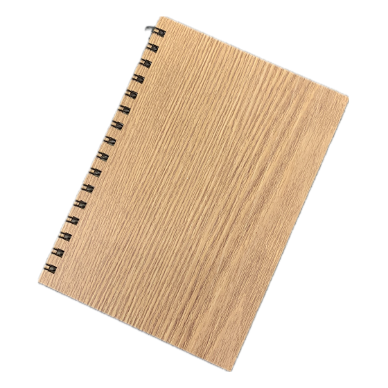Deluxe Oak A5 Spiral Notebook / Sketchbook with PLAIN paper
