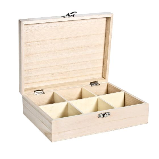 24cm 6 Compartment Tea/Storage Box - WBM0006