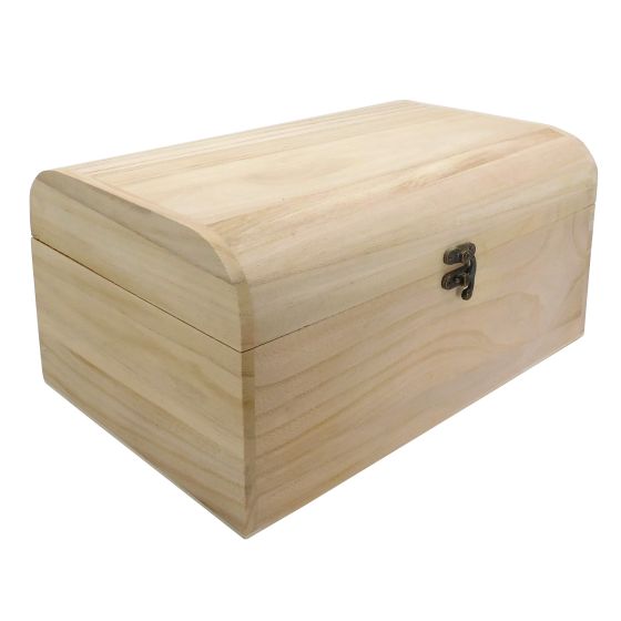 30cm Plain Wooden Pirate Treasure Chest - WBM0016