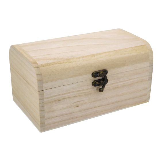 20cm Plain Wooden Pirate Treasure Chest - WBM0018