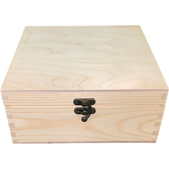 Slight Seconds Quality - 28cm Square Pine Wooden Box with Birch Ply Top