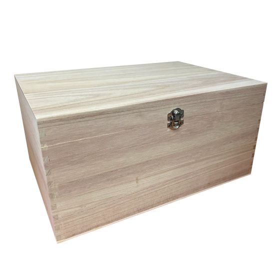 Seconds - 30cm Deep Wooden Box with Silver Clasp - WBM6009
