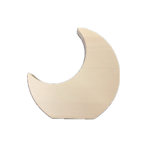 14cm Whitewashed Freestanding SOLID Wooden Moon Plaque