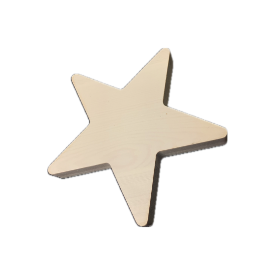 17cm Whitewashed Freestanding SOLID Wooden Star Plaque