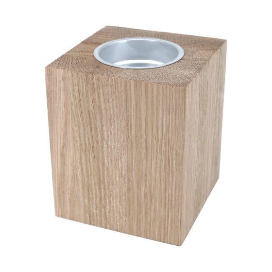 Cuboid Tealight Candle Holder with Metal Cup
