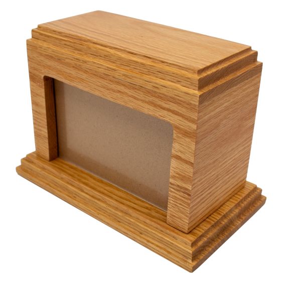 Solid Oak Wood Urn / Casket with Front Photo Space - WBM9005