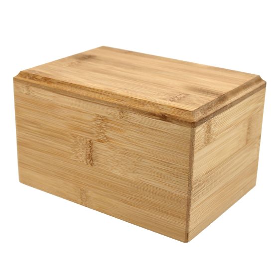 17cm Solid Rectangular Bamboo Urn / Casket - WBM9032