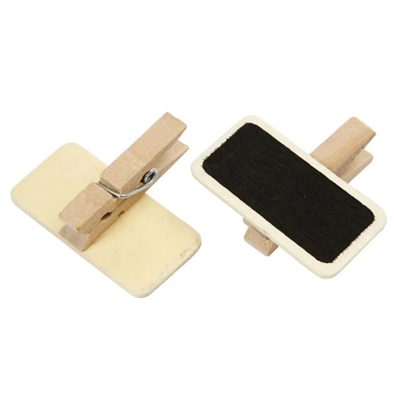 12 Mini 4.8cm Blackboards Chalkboards with Peg Clip 