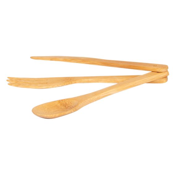 Bamboo 3 piece mini cutlery set