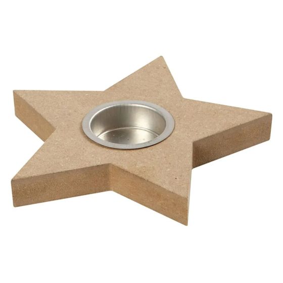 15cm MDF Star Tealight Holder