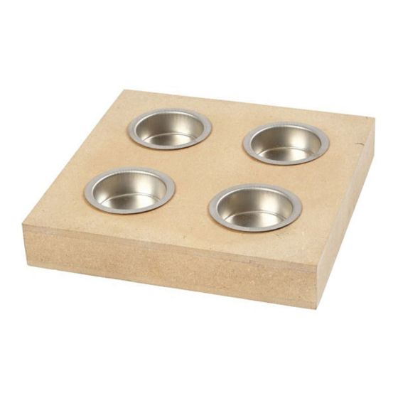 Square Shaped MDF Tealight Holder for 4 Tealight Candles