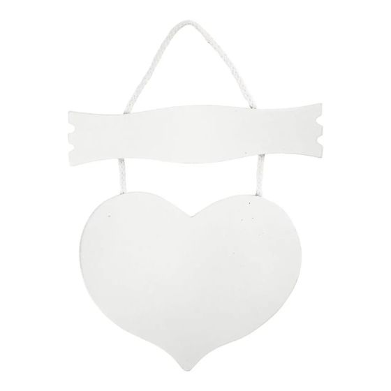 White Painted Heart plus Sign Door Hanger