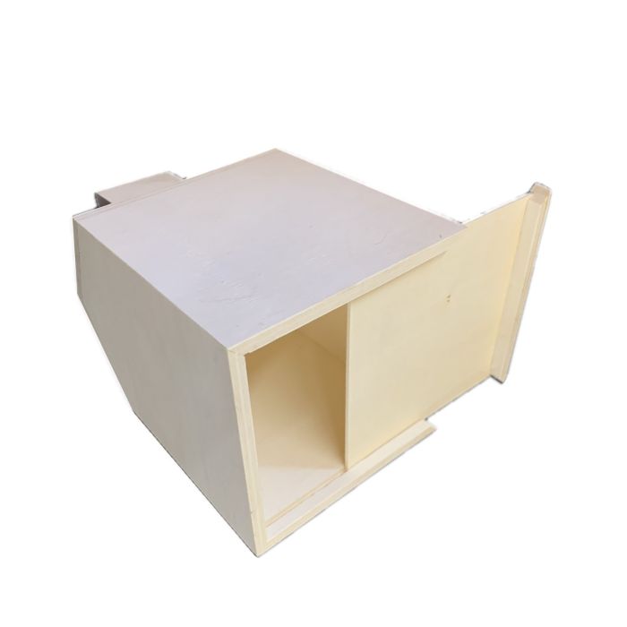 Plain Wooden House Shaped Tissue Box Cover with Chimney