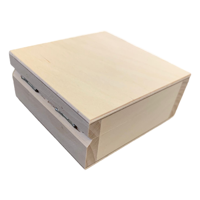 Small hinged wooden box hotsell