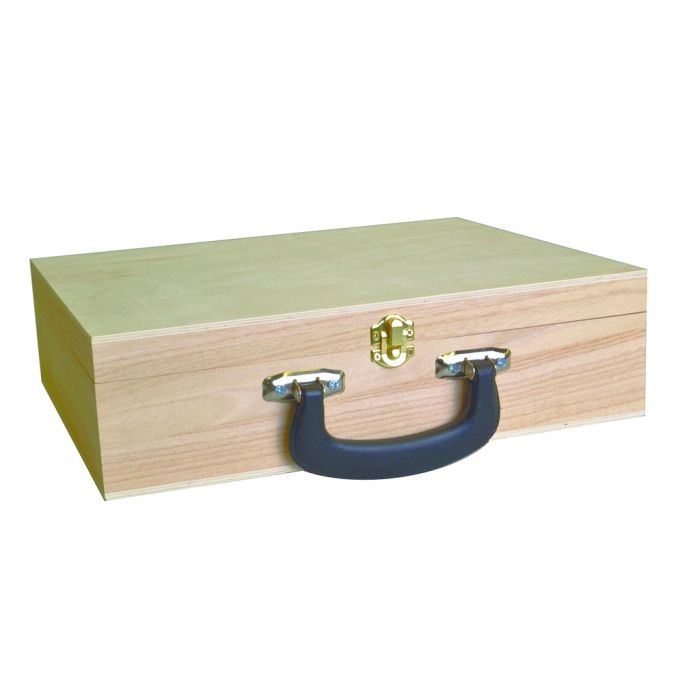 Wooden suitcase on sale