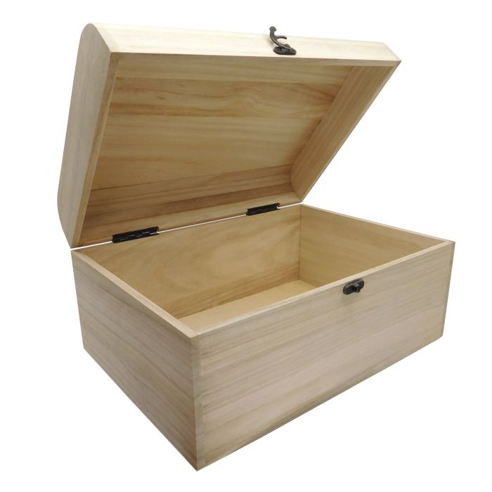 Seconds Quality 35cm XL Plain Wooden Pirate Treasure Chest