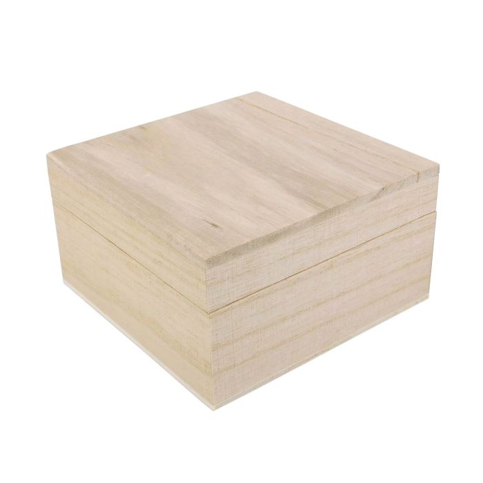 Plain Wooden 11cm Square Trinket Box ideal for craft decoupage decopatch WB42 