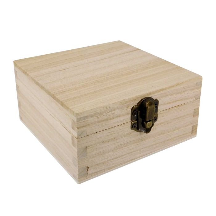 12cm X Small Square Wooden Box, Beautiful Wooden Boxes Uk