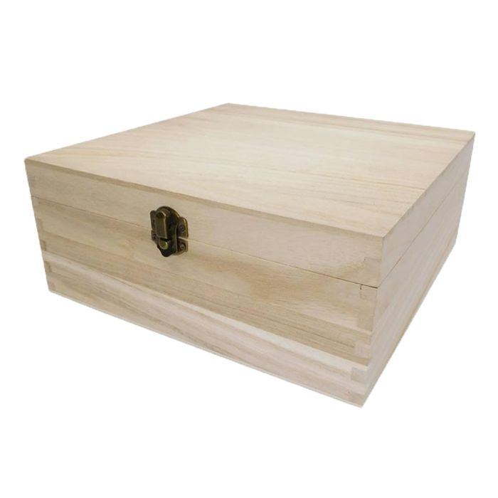 Unpainted Wooden Square Boxes Case Storage Christmas Eve Box Plain Decorative 
