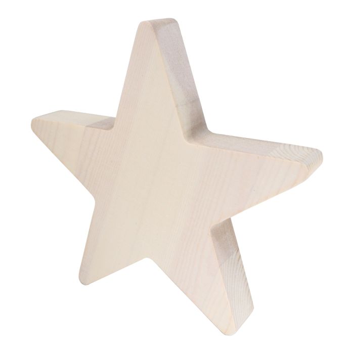 Freestanding Whitewashed Wooden Star Plaque Ornament Sign The Wooden Box Mill