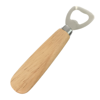 Deluxe 14cm Varnished Solid Beech Wood Bottle Opener