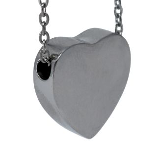 Heart Shaped Silver-Coloured Stainless Steel Cremation Ashes Memorial Jewellery Necklace Urn
