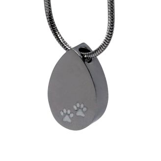 Teardrop Shaped Silver-Coloured Stainless Steel Cremation Ashes Memorial Jewellery Necklace Urn