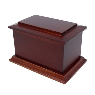 12cm Mahogany Stained Solid Ash Wooden Urn / Casket - XXS