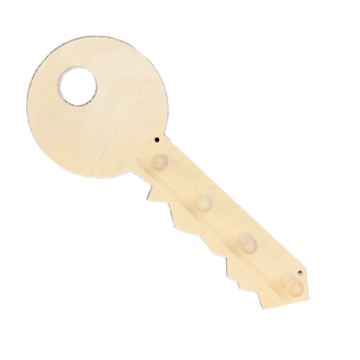 Key Shaped Wooden Hooks Hanger for Keys / Dog Lead / Medals etc