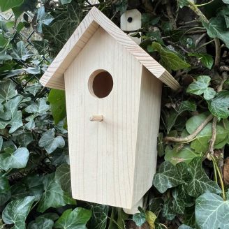 Wooden Bird House / Nesting Box with perch - DPLDG739