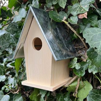 Bird House / Nesting Box with Zinc Metal Roof - WCC577310