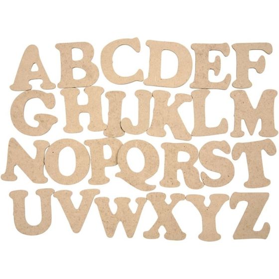 26 Assorted Capital Letters / Alphabet 4cm MDF (SINGLE PACK)