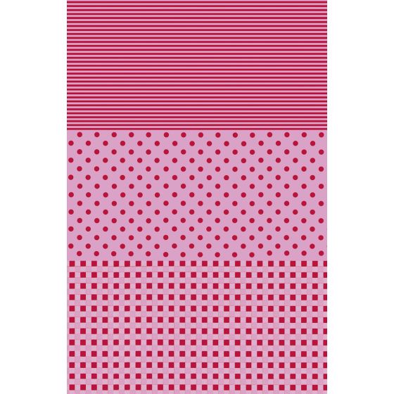 Decopatch Paper C 598 - Pink Polka Dot / Stripe / Check - 3 sheets