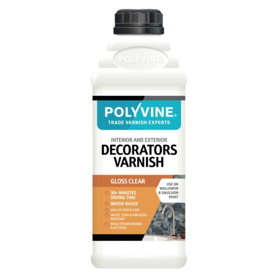 Clear Multi-Purpose Acrylic GLOSS Varnish for Interior & Exterior Surfaces