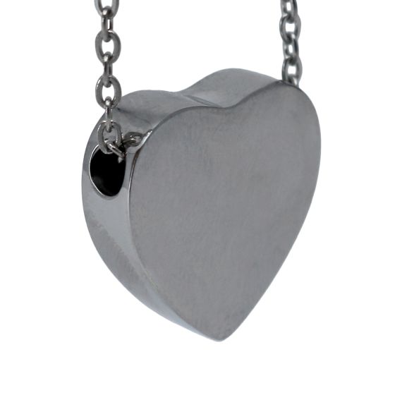 Heart Shaped Silver-Coloured Stainless Steel Cremation Ashes Memorial Jewellery Necklace Urn