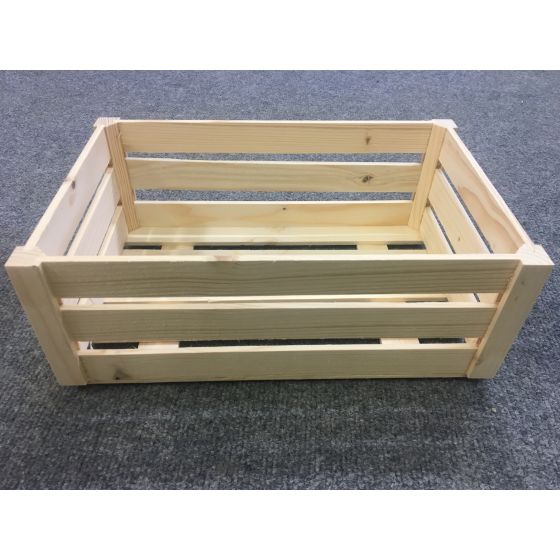 Seconds Quality - Plain Wooden Slatted Crate (3 slats on each side) 32 x 21 x 12.5 cm